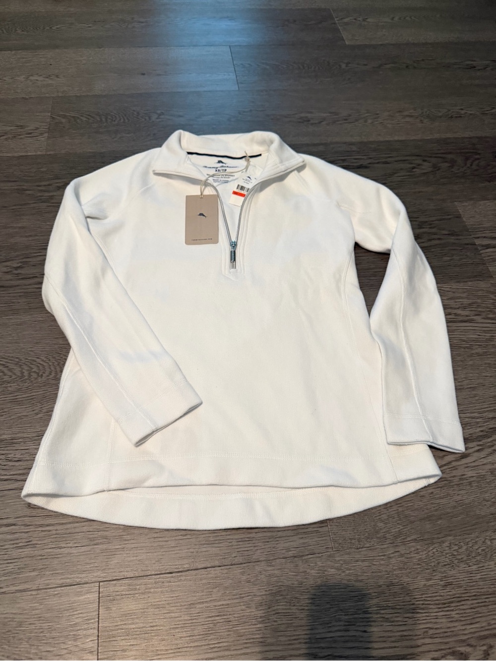 Tommy Bahama Women's White Half-Zip Turtleneck Sweater